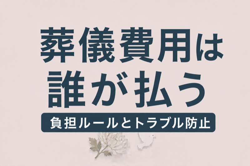 葬儀費用は誰が払う？相続人間の負担ルールとトラブル防止策